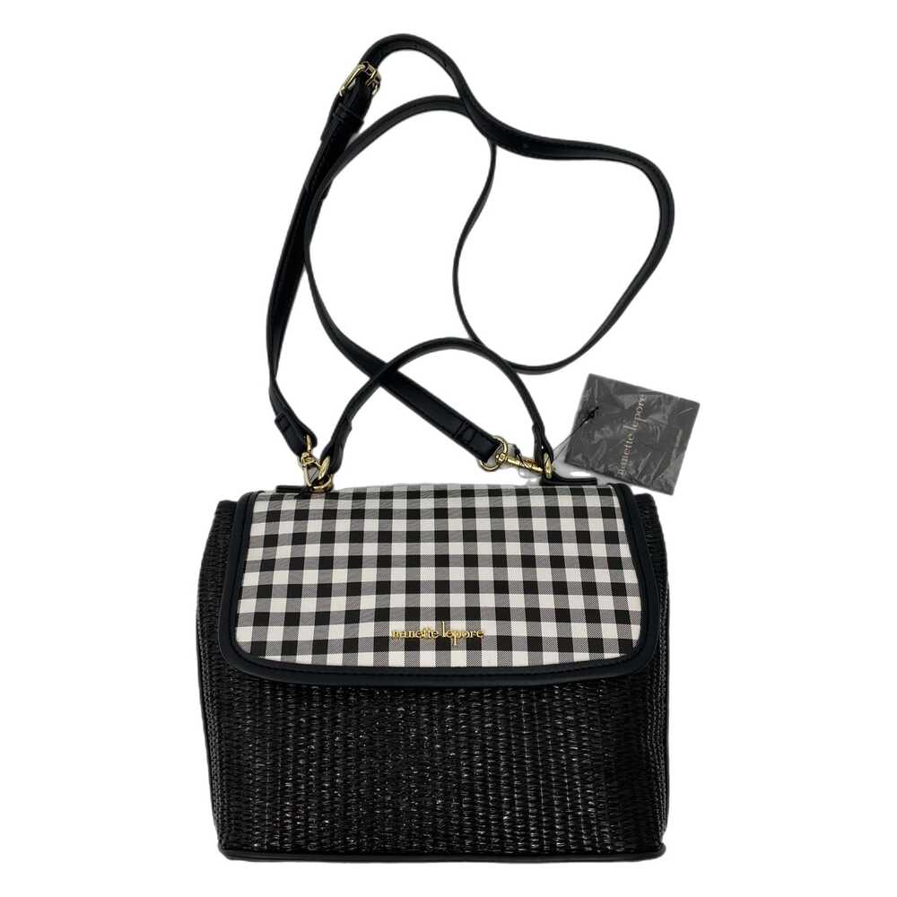 Nanette Lepore Black White Woven Gingham Crossbody Bag | Women’s OS